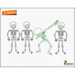 dancing skeleton embroidery design, halloween embroidery patterns, dabbing skeleton embroidery design, skull machine emb