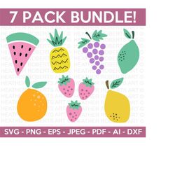 fruit cliparts svg bundle, grape svg, fruits svg, lemon svg, strawberries svg, pineapple svg,  orange svg, cricut cut fi