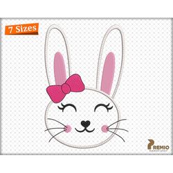 Bunny Applique Machine Embroidery Design, Bunny Embroidery, Easter Applique Pattern, Easter Bunny Applique Design, 7 Siz