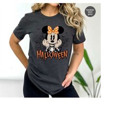 cute halloween tshirts, minnie mouse graphic tees, skeleton tee, disney sweatshirt, kids spooky season shirts, disney wo
