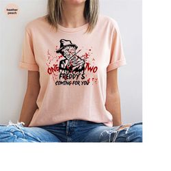 halloween shirts, freddy krueger t-shirt, spooky season shirt, horror mens clothing, freddy graphic tees, one two freddy