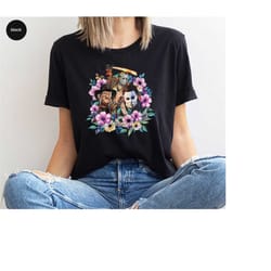 halloween gifts, freddy krueger t-shirt, horror characters shirts, jason voorhees graphic shirt, horror movie shirts, ho