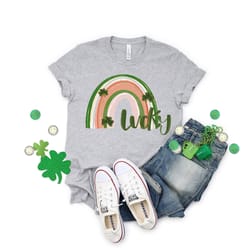 lucky shirt png, lucky rainbow shirt png, clover shirt png, lucky rainbow clover shirt png, st patricks day shirt png, s