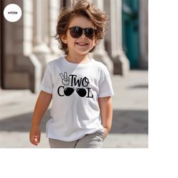 2nd birthday shirts, 2nd birthday gifts, two cool t-shirt, toddler boys clothing, second birthday party outfits, cute ki