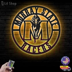 murray state racers metal sign, ncaa logo metal led wall sign, ncaa wall decor, murray state racers led metal wall art