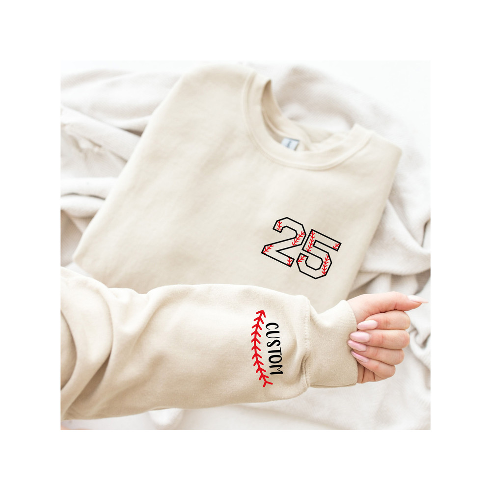 Custom Baseball Jersey Sweatshirt and Hoodie, Women's Custom Baseball Sweatshirt, Personalized Baseball Mom Hoodie, Baseball Player Gift - 1.jpg
