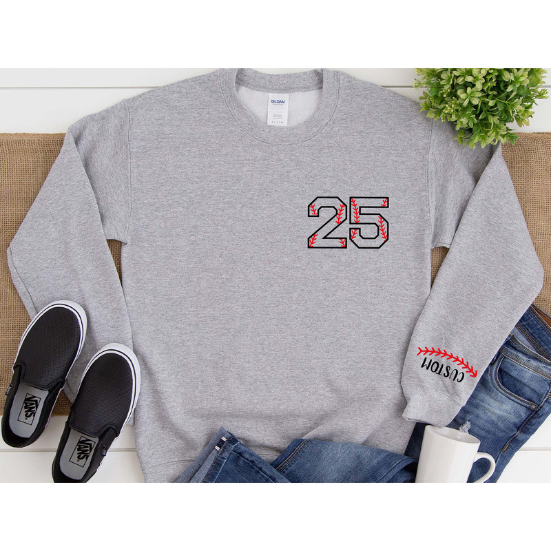 Custom Baseball Jersey Sweatshirt and Hoodie, Women's Custom Baseball Sweatshirt, Personalized Baseball Mom Hoodie, Baseball Player Gift - 2.jpg