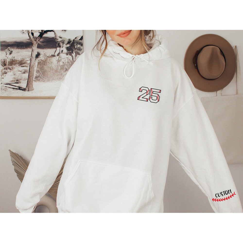 Custom Baseball Jersey Sweatshirt and Hoodie, Women's Custom Baseball Sweatshirt, Personalized Baseball Mom Hoodie, Baseball Player Gift - 4.jpg