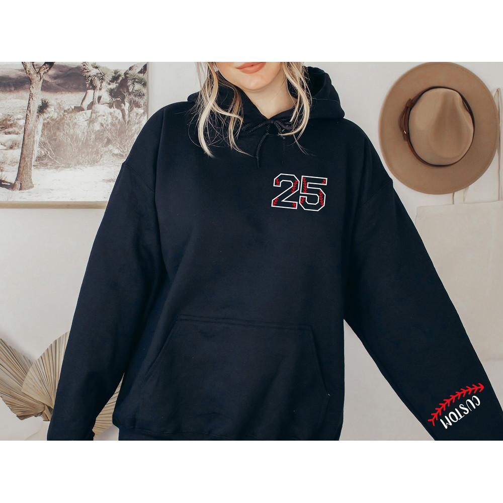 Custom Baseball Jersey Sweatshirt and Hoodie, Women's Custom Baseball Sweatshirt, Personalized Baseball Mom Hoodie, Baseball Player Gift - 5.jpg