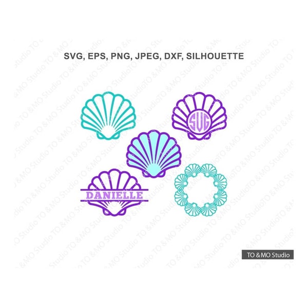Shell Card Svg Shell SVG, Seashell Svg, Mermaid Shell Svg, Mermaid Clip Art - Inspire ...