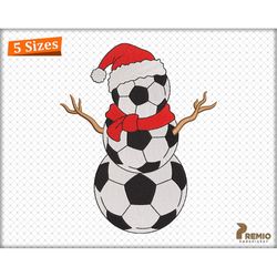 christmas soccer embroidery designs, christmas soccer snowman machine embroidery files, football lover christmas digital