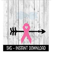 cancer ribbon with arrow svg, breast cancer ribbon svg, wine glass svg, instant download, cricut cut files, silhouette cut files, download