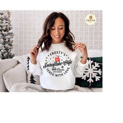 christmas svg shirt,frosty's snowflake cafe svg png,christmas round sign svg,winter,christmas gift shirt,holiday svg,sublimation cut file.