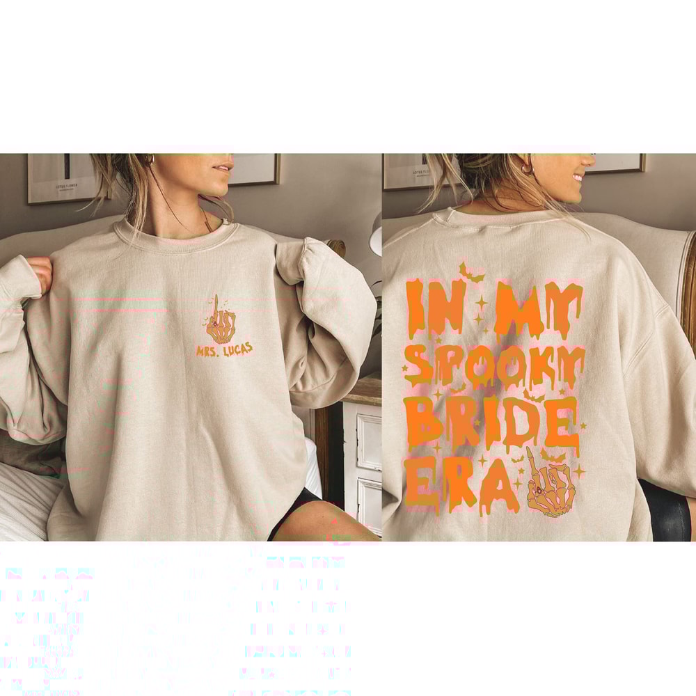 Custom In My Spooky Bride Era Sweatshirt and Hoodie, Halloween Hoodie, Halloween Bachelorette Party, Bridal Shower Gift, Wedding Gift Hoodie - 1.jpg