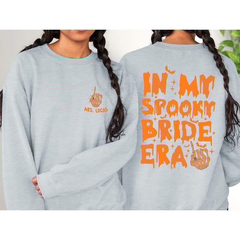Custom In My Spooky Bride Era Sweatshirt and Hoodie, Halloween Hoodie, Halloween Bachelorette Party, Bridal Shower Gift, Wedding Gift Hoodie - 2.jpg