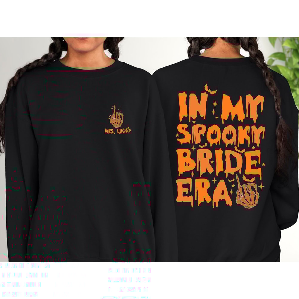 Custom In My Spooky Bride Era Sweatshirt and Hoodie, Halloween Hoodie, Halloween Bachelorette Party, Bridal Shower Gift, Wedding Gift Hoodie - 3.jpg