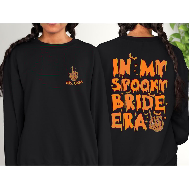 Custom In My Spooky Bride Era Sweatshirt and Hoodie, Halloween Hoodie, Halloween Bachelorette Party, Bridal Shower Gift, Wedding Gift Hoodie - 3.jpg