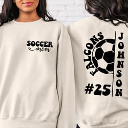 custom soccer sweatshirt and hoodie, personalized soccer mom hoodie, game day soccer hoodie