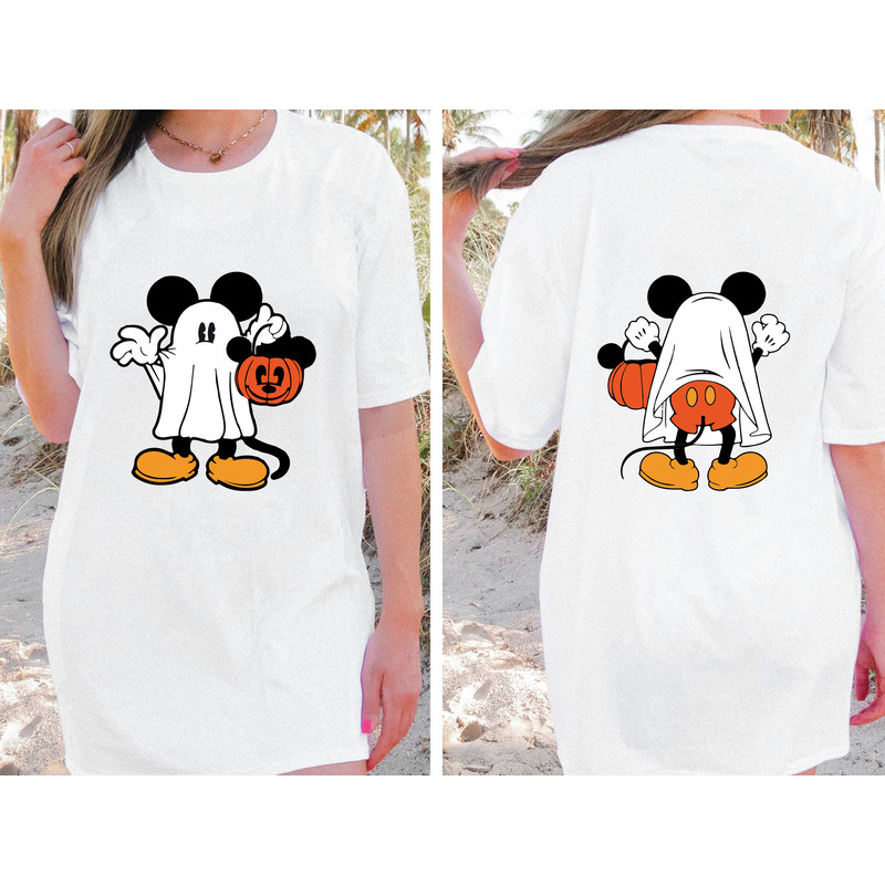 Disney Halloween Comfort Colors Shirt, Mickey Halloween Shirt, Mickey Couple Tee, Halloween Matching, Spooky Season Tee, Back and Front Tee - 1.jpg