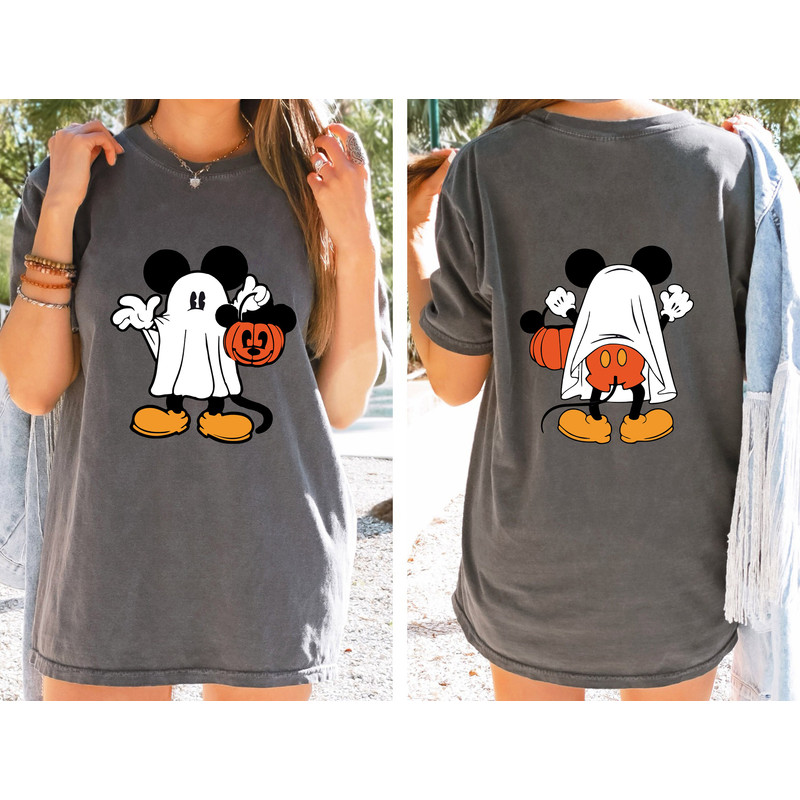 Disney Halloween Comfort Colors Shirt, Mickey Halloween Shirt, Mickey Couple Tee, Halloween Matching, Spooky Season Tee, Back and Front Tee - 3.jpg