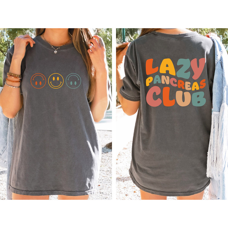 Groovy Lazy Pancreas Club Comfort Colors Shirt , Shirt For Diabetics And People With Diabetes, Gift for Diabetes, Comfort Color Tees - 3.jpg