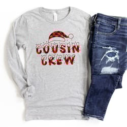 cousin crew shirt pngs, buffalo plaid, santa hat, snow snowy, family matching christmas shirt png, christmas matching sh