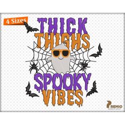 thick thighs spooky vibes embroidery design, spooky embroidery design, halloween embroidery design, halloween spooky vib