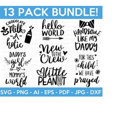 baby quote svg bundle, baby onesie svg, newborn svg, baby shower, diy, cut file for cricut, cameo, silhouette, baby quote, nursery svg