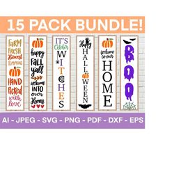 fall porch sign svg bundle, halloween porch sign, autumn porch signs, welcome signs svg bundle, cut files for cricut, silhouette
