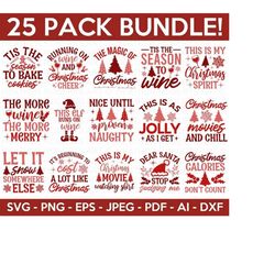 christmas svg bundle, christmas quotes svg bundle, winter svg, christmas tree svg, holiday, merry christmas, christmas shirt,cut file cricut