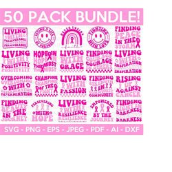 retro cancer awareness svg bundle, cancer svg, breast cancer svg, awareness ribbon svg, pink ribbon svg, cancer survivor svg,cut file cricut