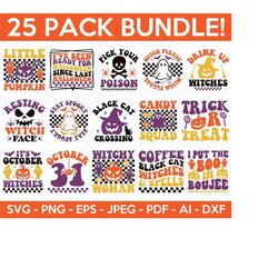 retro halloween svg bundle, halloween quotes svg, witch svg, ghost svg, witch shirt svg, halloween shirt svg,cut files for cricut,silhouette
