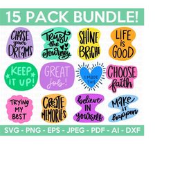 inspirational quotes svg bundle, motivational quotes svg, positive quotes svg, life quotes, hand-lettered quotes, self love, cricut cut file