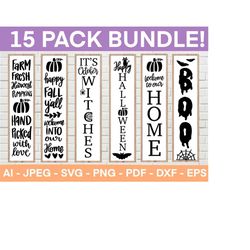 fall porch sign svg bundle, halloween porch sign, autumn porch signs, welcome signs svg bundle, cut files for cricut, silhouette