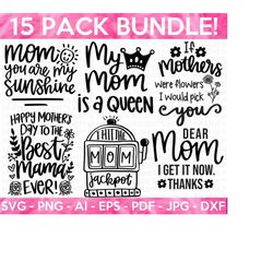 mother's day svg bundle, mom shirt svg, mother's day gift, mom life, blessed mama, hand lettered mom quotes, cut files for cricut,silhouette