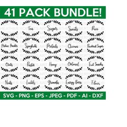 pantry labels svg bundle, container label svg, jar svg, baking ingredients labels svg, powder svg,modern minimalist svg,cut files for cricut