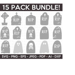 ghost and tombstone svg bundle, halloween svg, halloween shirt svg, halloween clipart, halloween vibes, cut files cricut, silhouette