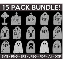 ghost and tombstone svg bundle, halloween svg, halloween shirt svg, halloween clipart, halloween vibes, cut files cricut, silhouette