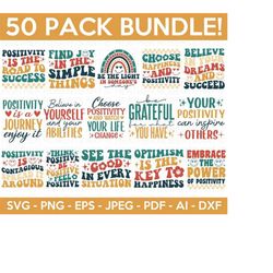positive quotes svg bundle, motivational quotes svg, inspirational quotes svg, life quotes, retro designs, cut file for cricut