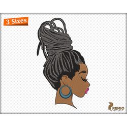afro women embroidery design, black woman melanin embroidery design,  african afro hair embroidery design, african embro