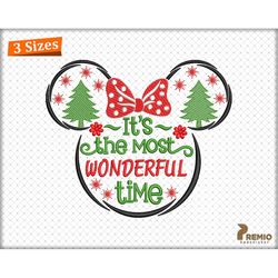 its the most wonderful time of the year embroidery design, christmas holiday embroidery design, plaid christmas tree win
