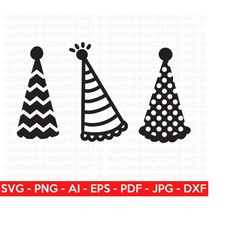 Birthday Hats Mini SVG Bundle, Happy Birthday SVG, Birthday SVG, Birthday Girl, Birthday Decor svg, Hand-lettered Design, Cricut Cut files