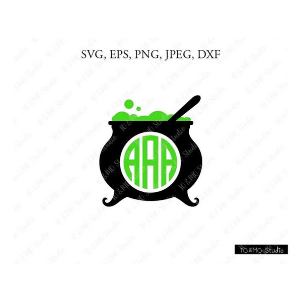 Cauldron Monogram SVG, Witch Cauldron Monogram SVG, Hallowee Inspire