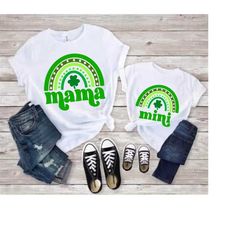 mama and mini st patrick's day rainbow svg bundle, lucky svg, irish svg, st patrick's day rainbow, shamrock svg, clover svg, cut file cricut