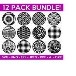 circle pattern svg bundle, checkered circle svg, circle svg, pattern circle svg, circular shape, mandala pattern,cut files cricut,silhouette