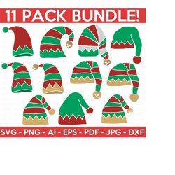 Christmas Elf Hats SVG Bundle, Elf Hats Svg, Family Shirts SVG, Christmas Shirts svg, Santa, Christmas Designs SVG, Cut File Cricut