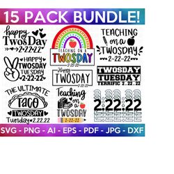 twosday svg bundle, happy twosday svg, twosday svg, twosday shirt, 22222 svg, february 22,2022, 2-22-22 svg, twosday 2022, cut file cricut