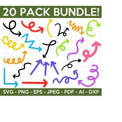 arrows svg bundle, arrows svg, arrow signs svg bundle, right arrow svg, left arrow svg, hand-drawn arrow svg, cut files cricut, silhouette