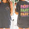 Retro Floral Christian Comfort Colors Shirt, Front & Back Tee, Pray on it Pray over it Pray through it Tee, Groovy Christ Comfort Colors Tee - 1.jpg