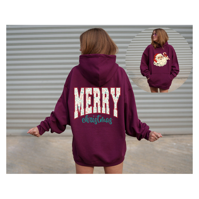Retro Santa Sweatshirt and Hoodie, Merry Christmas Hoodie, Vintage Santa Sweatshirt, Xmas Santa Hoodie, Christmas Vibes Sweater, Xmas Hoodie - 3.jpg